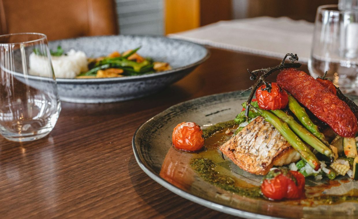 cooked food on stainless steel plate
